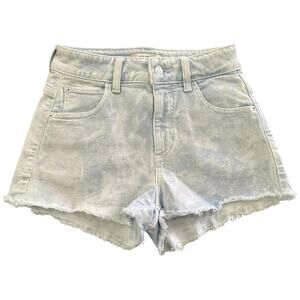 Guess Women Aqua Acid Wash Mom 5 Pocket Design Raw Hem Shorts Size 24 NWT